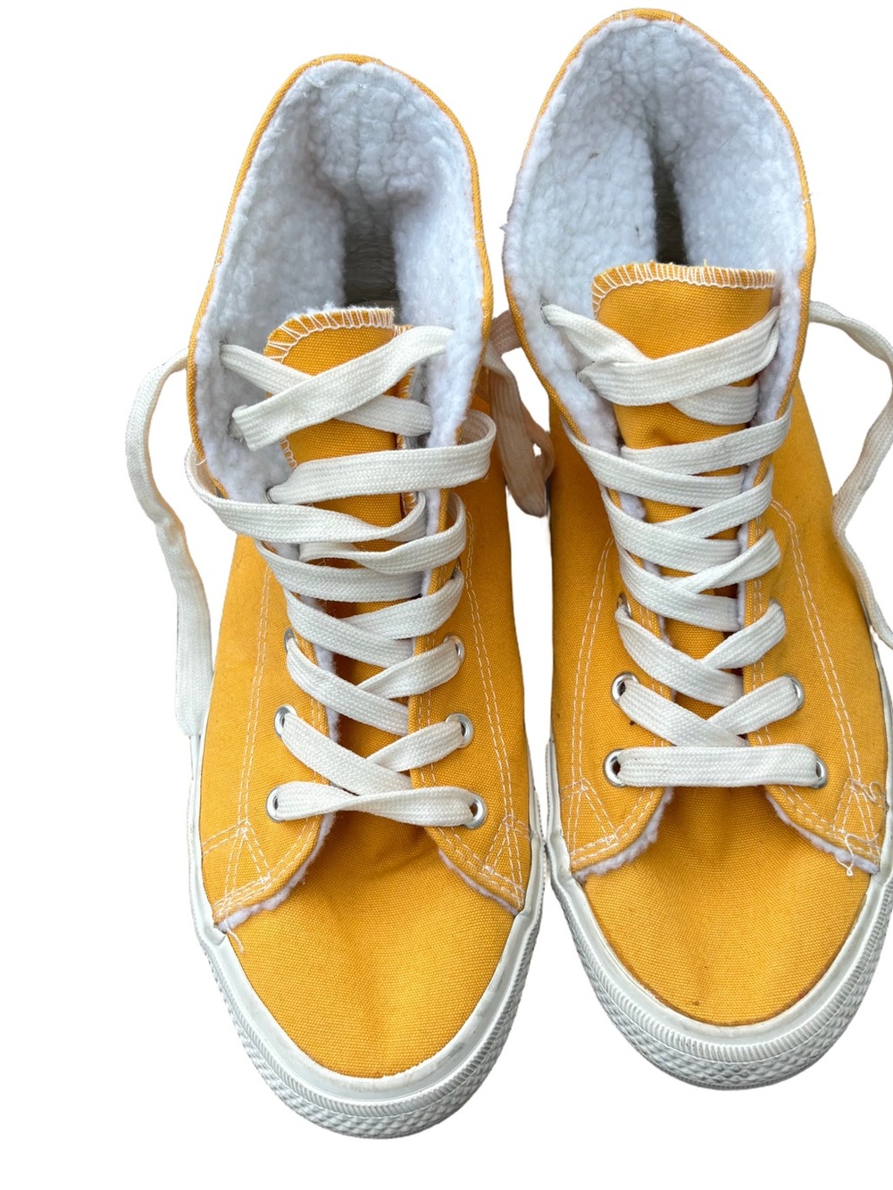 High-Top Canvas Sneakers with Sherpa Lining